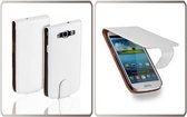 Klap Flip case/case Kunstleer Telefoonhoesje - Samsung Galaxy S3 i9300 Wit