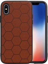 Bruin Hexagon Hard Case voor iPhone X / iPhone XS