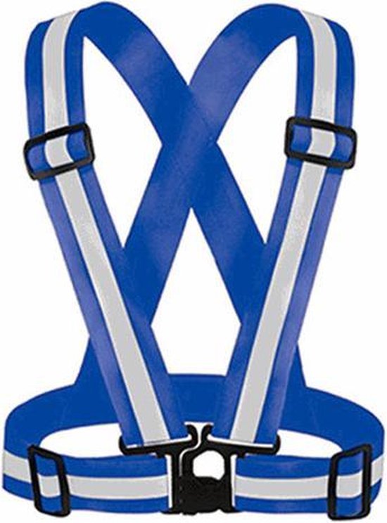Gilet de sécurité réfléchissant - gilet harnais - gilet de course - bleu