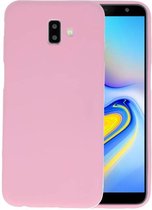 Bestcases Color Telefoonhoesje - Backcover Hoesje - Siliconen Case Back Cover voor Samsung Galaxy J6 Plus (2018) - Roze