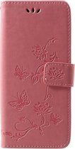Huawei P30 Pro Hoesje - Bloemen Book Case - Pink