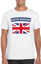 T-shirt met Groot Brittannie/ Engelse vlag wit heren 2XL