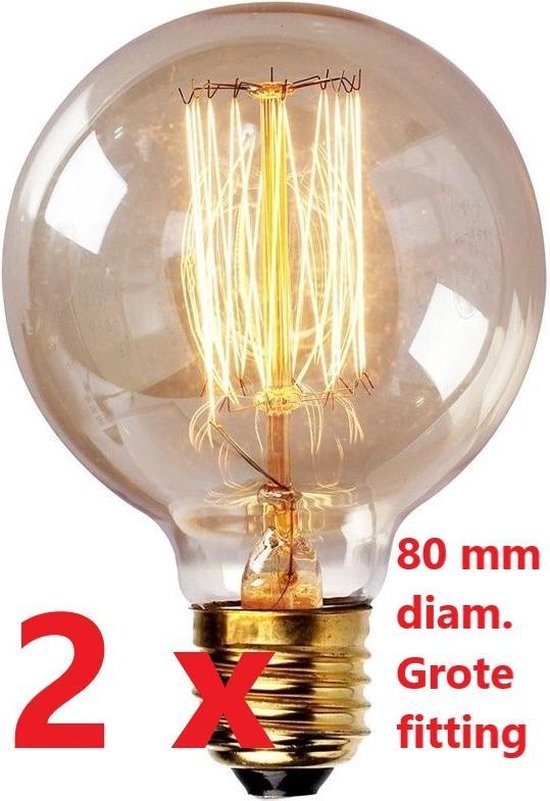 2 stuks Edison kooldraad lamp, vintage retro antiek gloeilamp, filament  bulb,... | bol.com