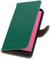 Groen Pull-Up Booktype Hoesje voor Samsung Galaxy J8