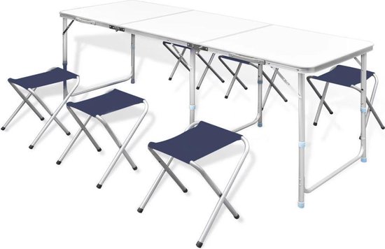 Massage hetzelfde Weerkaatsing Inklapbare Kampeertafelset met 6 stoelen - Camping tafel set opvouwbaar -  Kampeertafel... | bol.com