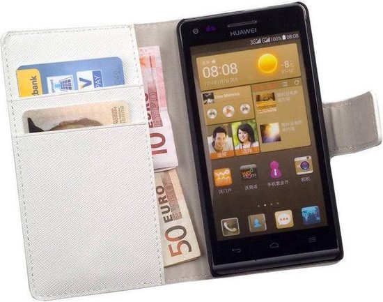 ontspannen betrouwbaarheid Omgaan HC Bookcase Wit Flip Wallet Telefoonhoesje Huawei Ascend G6 | bol.com