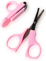 2 Delige Baby Manicure set - Veiligheidsschaartje - Mini Nagel Knipper - Kleur: Roze