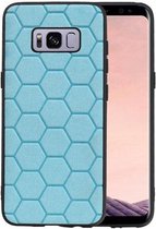 Hexagon Hard Case - Telefoonhoesje - Backcover Hoesje - achterkant hoesje - Geschikt voor Samsung Galaxy S8 - Blauw