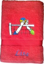 Handdoek volleybal met naam 50 x 100 cm