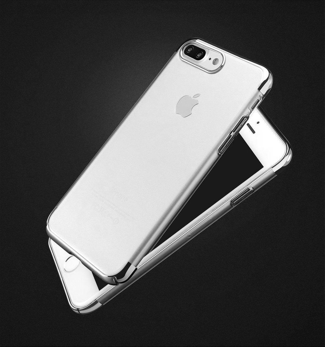 IMZ Jet Clear Silver Soft TPU Shockproof Hoesje Geschikt voor: iPhone 7