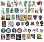 Pack met 50 verschillende Rick & Morty stickers - Coole designs - Voor laptop, koelkast, muren etc.
