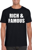 Rich & famous tekst t-shirt zwart heren S