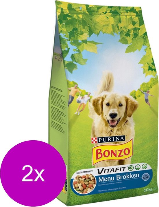 hotel geschiedenis Bemiddelaar Bonzo Vitafit Menu Brokken Kip&Groente - Hondenvoer - 2 x 10 kg | bol.com