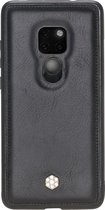 Bomonti™ - Huawei Mate 20 - Clevercase telefoon hoesje - Zwart Milan - Handmade lederen back cover - Geschikt voor draadloos opladen
