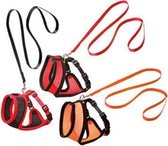 Flamingo Kattentuigje Harms set - Zwart/Oranje - 120 cm x 15 mm