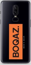 BOQAZ. OnePlus 6 hoesje - Labelized Collection - Orange print BOQAZ