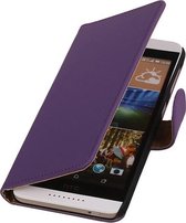 HTC Desire 320 Effen Booktype Wallet Hoesje Paars