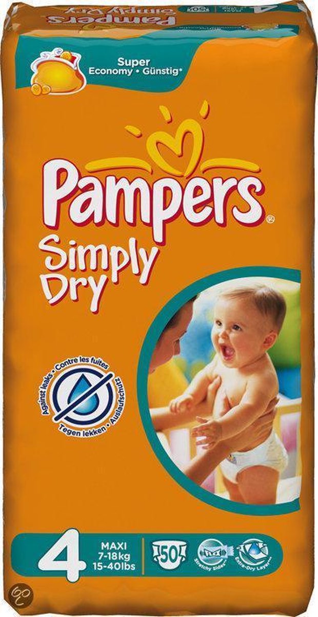 Pampers simply Dry economy pack Maxi 50 (4015400313113)