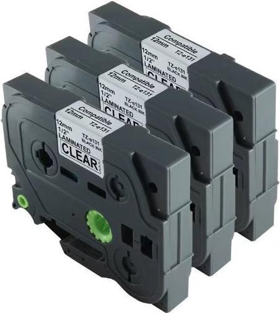 Label Tape - Geschikt voor Brother TZ-131 TZe-131 - 12mm x 8m - P-touch PT-1810, PT-1830, PT-1830C, PT-1830SC, PT-1830VP, PT-1880, PT-1880C, PT-1880SC, PT-1880W PT-H300 - 3 stuks