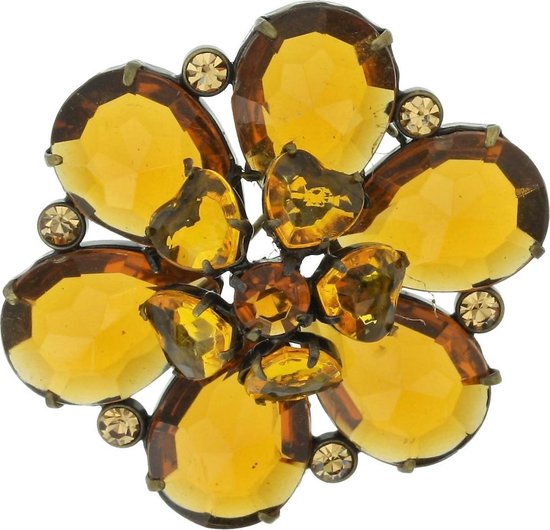 Bruine bloemen broche