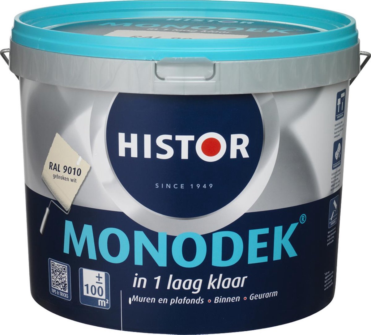 Conclusie thermometer dubbele Histor Monodek - 10 liter - Muurverf - Gebroken Wit | bol.com