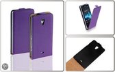 LELYCASE Premium Flip Case Lederen Cover Bescherm  Hoesje Sony Xperia T Lila