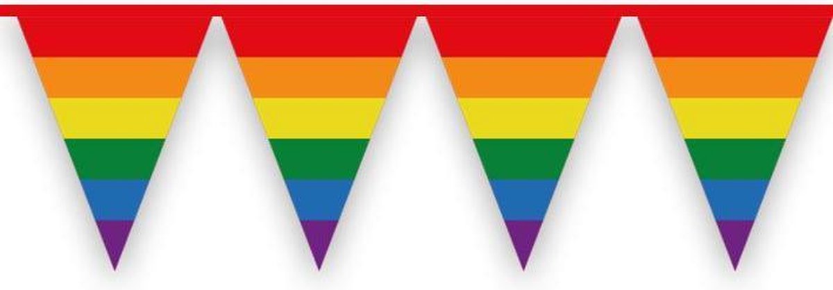 Pride Slinger - Vlaggenlijn - Pride - Regenboog - Rood - Oranje - Geel - Groen - Blauw - Paars - 6 meter
