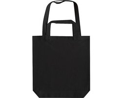 Zwarte shopper met dubbel hengsel 38 x 42 cm