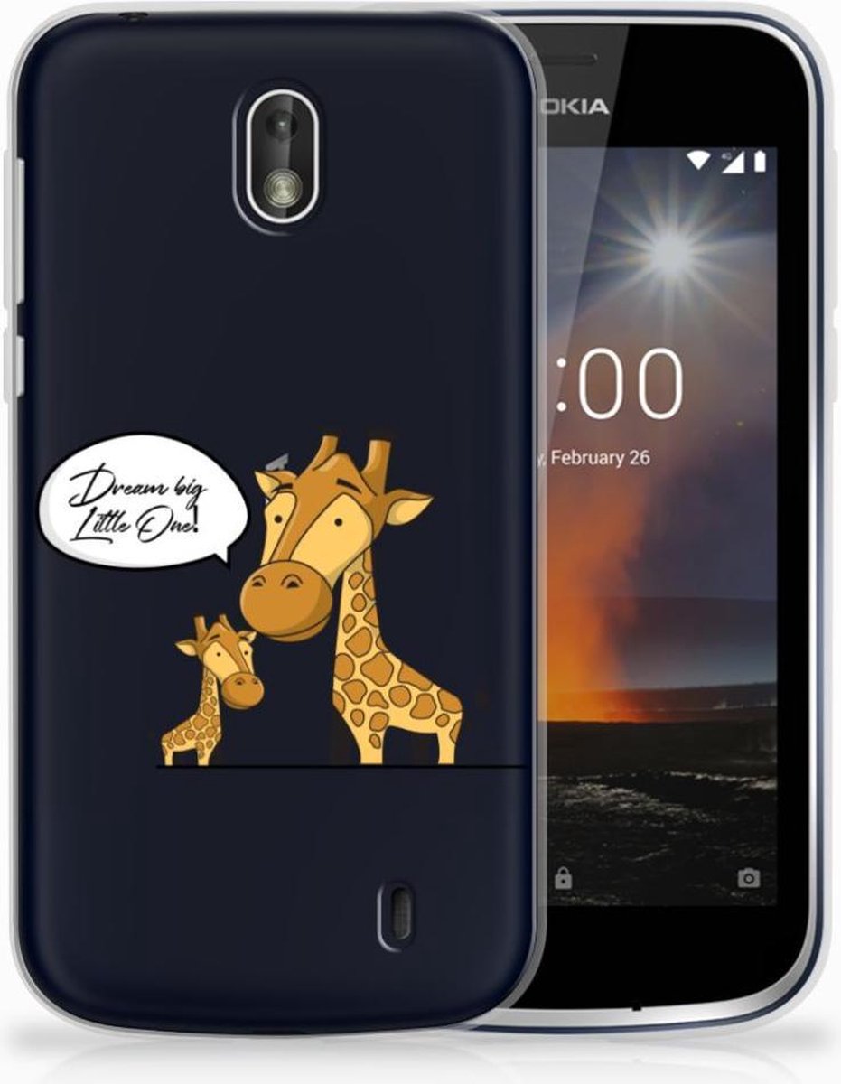 Nokia 1 Telefoonhoesje met Naam Giraffe