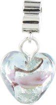 Quiges Charm Perle - Argent 925 - Multicolor Coeur de Glas Pendentif Perle Charm - Z370