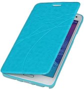 TPU Turquoise Samsung Galaxy Note 4 bookcase Lijn Motief Telefoonhoesje