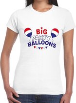 Wit Toppers t-shirt Big Party Balloons dames - Toppers kleding S