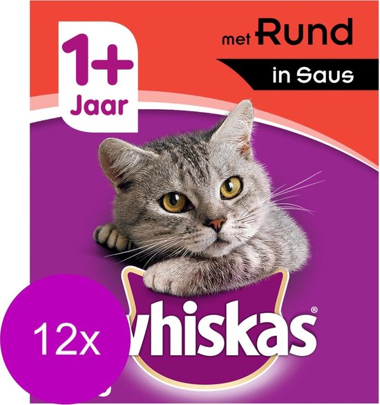 Whiskas Natvoer - Adult - Rund - 12 x 400 gr