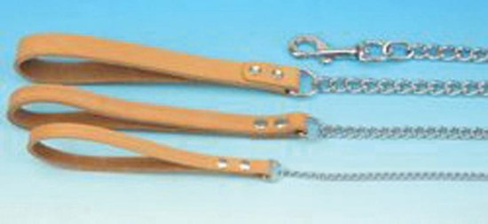 Nobby kettinglijn soft lederen handvat bruin 2 x 70 cm - 1 st