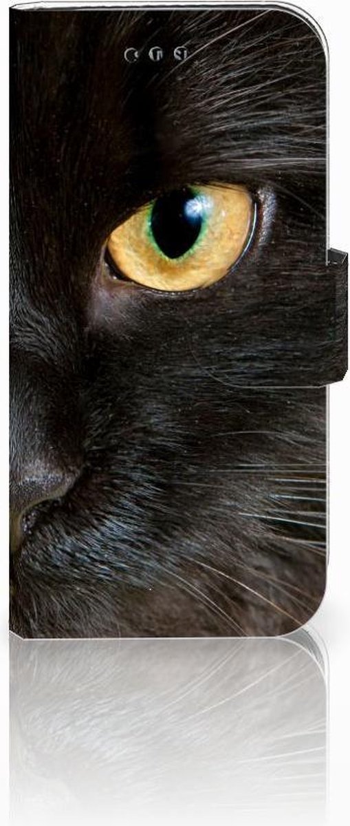 Samsung Galaxy A3 2017 Telefoonhoesje met Pasjes Zwarte Kat