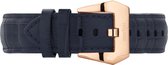 Hooked Concepts - Marineblauw leren horlogeband - Roségoudkleurige gesp - STRCC10-22 (aanzetmaat: 24mm)