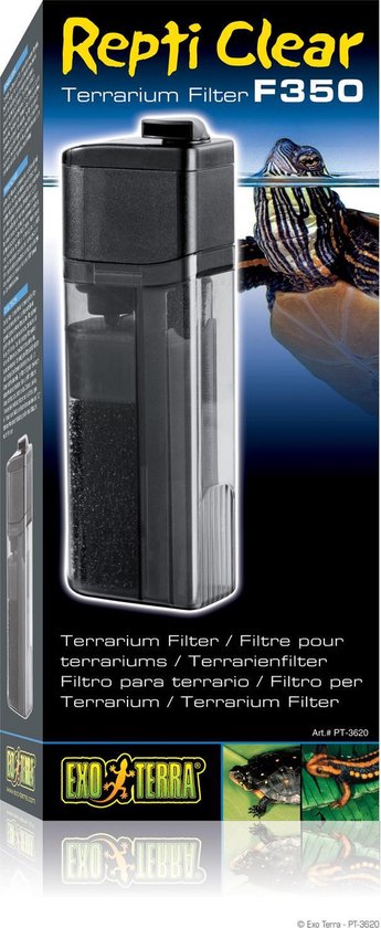 Exo Terra Terrarium filter Repti Clear F350 - Zwart - 8 x 8 x 25cm - Exo Terra