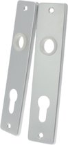 Starx Kortschild Profielcilinder PC72 - Deurschild met Cilindergat - Aluminium Geëloxeerd - Hartafstand 72 mm - 180 x 41 mm - Inclusief Nylon Lagers en Patentboutjes - Zilver