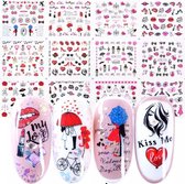 nagelstickers- Nail art stickers 12 velletjes-romantic nagel decoratie- BaratoXL