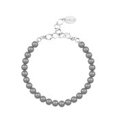 ARLIZI 1141 Parel Armband - Dames - 925 Sterling Zilver - 18 cm - 6 mm - Grijs