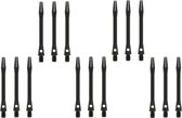 Darts Set - 5 sets (15 stuks) - aluminium - zwart - medium - darts shafts - Cadeau