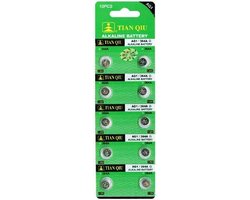Ag 1 batterijen |Strip 10 stuks (ook bekend als AG1, LR621, G1, LR60, 164, 364) knoopcel batterijen