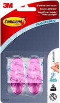 Command™ Haak Ovaal, 17091CLP, transparant roze, middelgroot, 2 haken, 4 strips, 900g