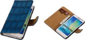 Blauw Croco Samsung Galaxy A3 Hoesje Book/Wallet Case/Cover