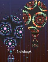 Notebook. Hot Air Balloons Cover Design. Composition Notebook. Wide Ruled. 8.5 x 11. 120 Pages.