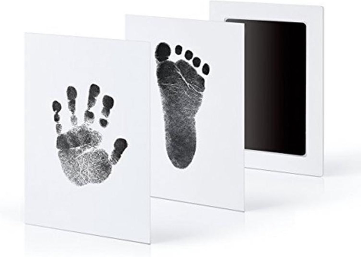 Goedkoopste 2 Stuks Baby handafdruk en voetafdruk fotokaartje - Baby cadeau - Gipsafdruk alternatief! - Eenvoudig schoonmaken