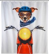 Wenko douchegordijn | Biker Dog | 180 x 200 | Textiel | incl ringen | anti-schimmel