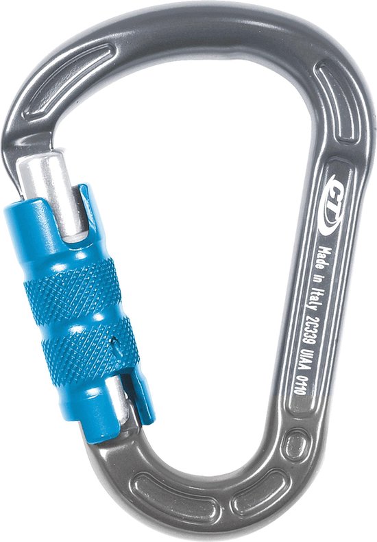 Foto: Climbing technology concept tg karabiner grijs