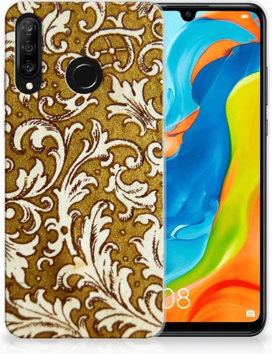 Siliconen Hoesje Huawei P30 Lite Barok Goud
