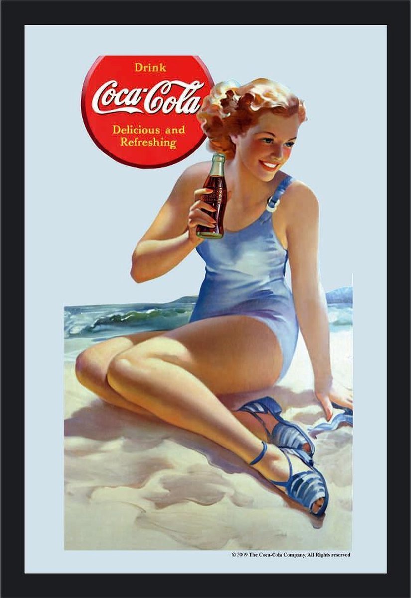 Spiegel - Coca Cola Delicious  - Wandspiegel - 32 x 22 cm